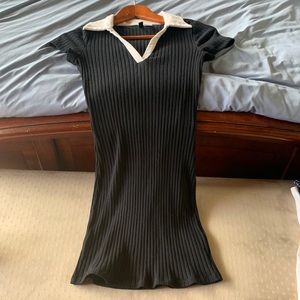 Divided H&M Black Dress with White Collar- Small